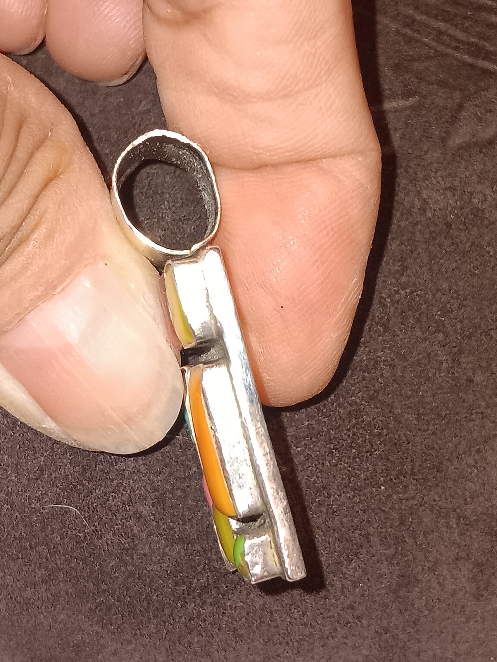 Color-Block Multistone Pendant Necklace - Picture 4 of 7